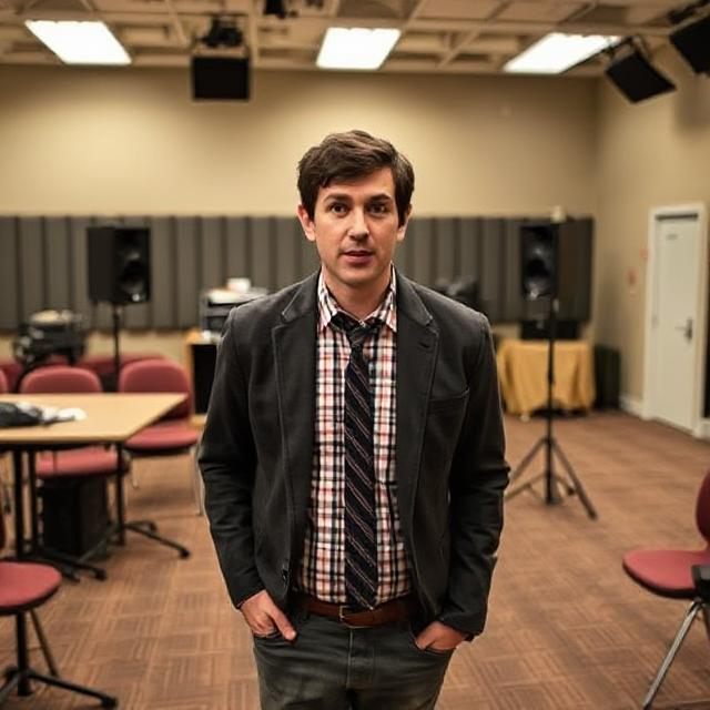 Nathan Fielder in the bizarre setting of The Rehearsal Season 2.