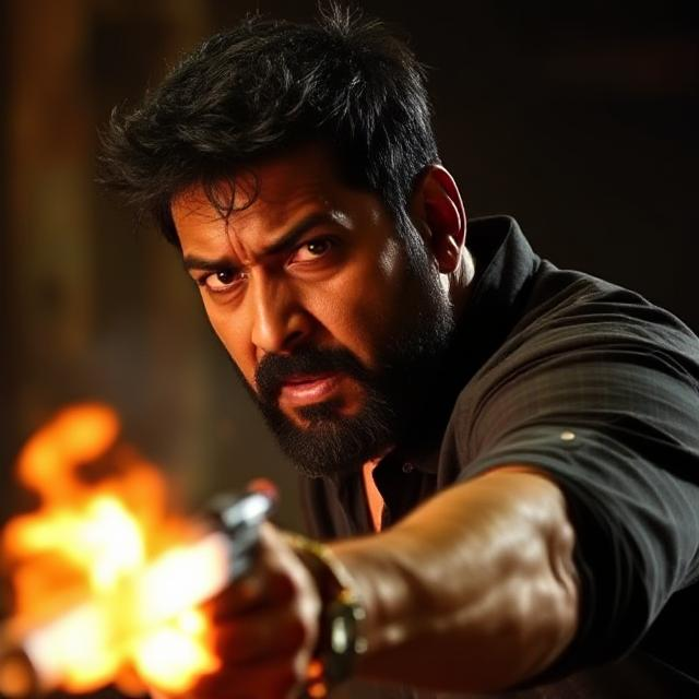 Sunny Deol in an intense action scene from movie Jaat