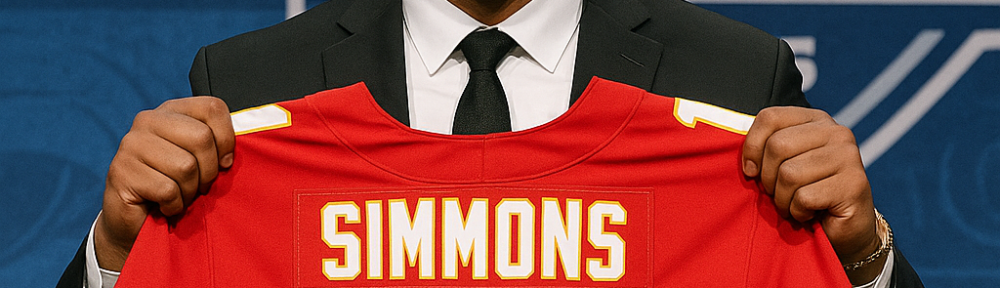 Josh Simmons, a future offensive line star, is selected by the Chiefs.
