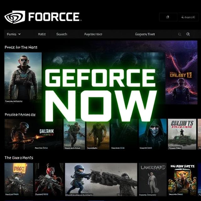 GeForce NOW cloud gaming interface featuring April 2025 game releases