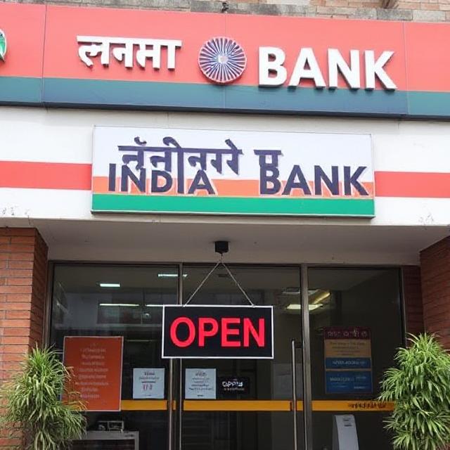 Indian bank branch showing open sign on fifth Saturday, May 31, 2025
