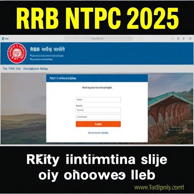 RRB NTPC 2025 official website portal for city intimation slip download"