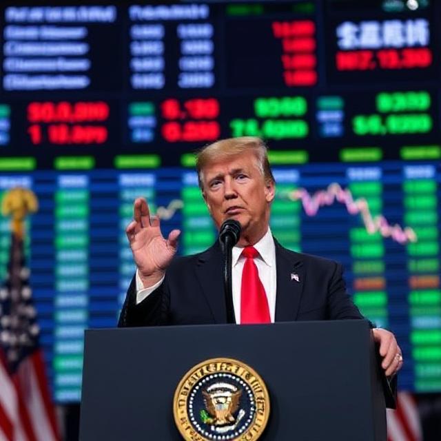 “President Trump speaking as stocks drop amid tariff announcement”
