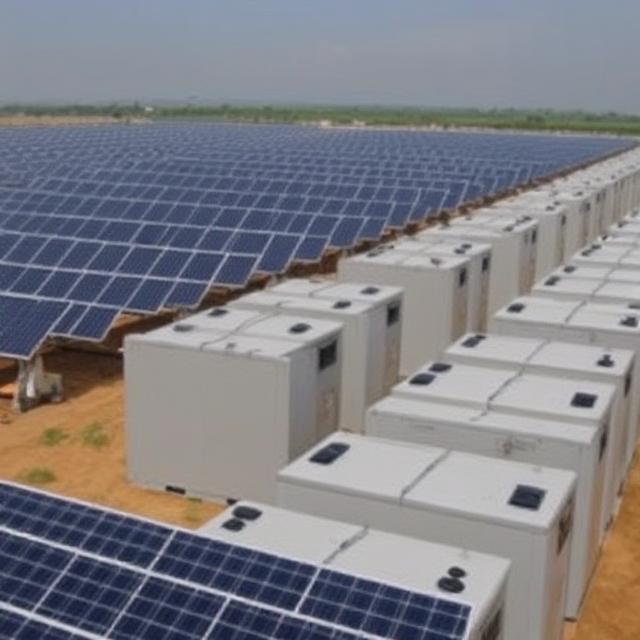 Reliance Power solar farm with integrated battery energy storage system in India”