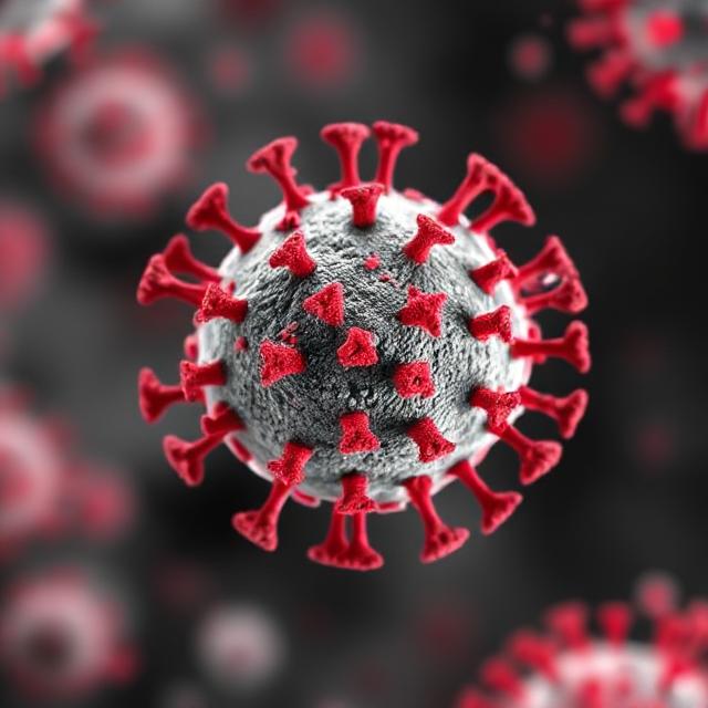 Microscopic view of COVID-19 JN.1 variant – 2025 global health alert”