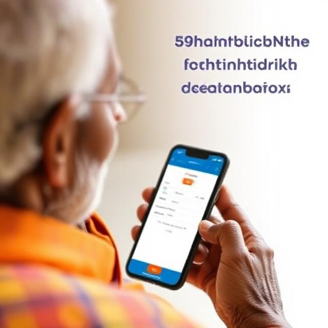 Senior citizen registering for Ayushman Bharat Vay Vandana Card using Ayushman App on mobile phone"