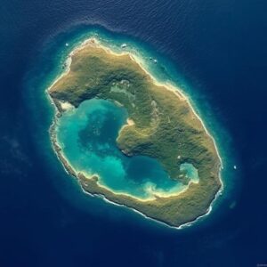 “Aerial view of Kaʻula Island southwest of Niʻihau, Hawaii, proposed Navy bombing site”