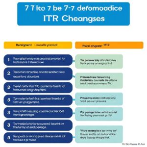 "Infographic showing 7 key changes in ITR forms for FY 2024-25"