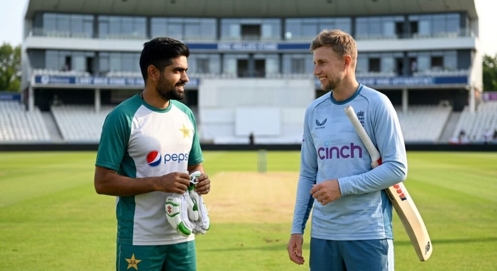 Babar Azam and Joe Root ahead of the Pakistan vs England 3rd Test match 2026 